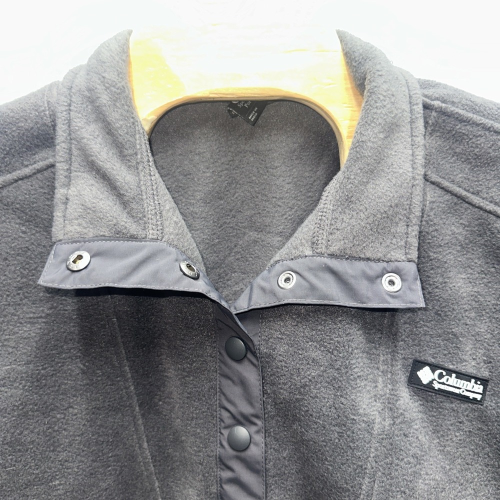 Columbia Mens Fleece Pullover Snap Mock Neck Charcoal Gray Large NWT - Picture 7 of 7